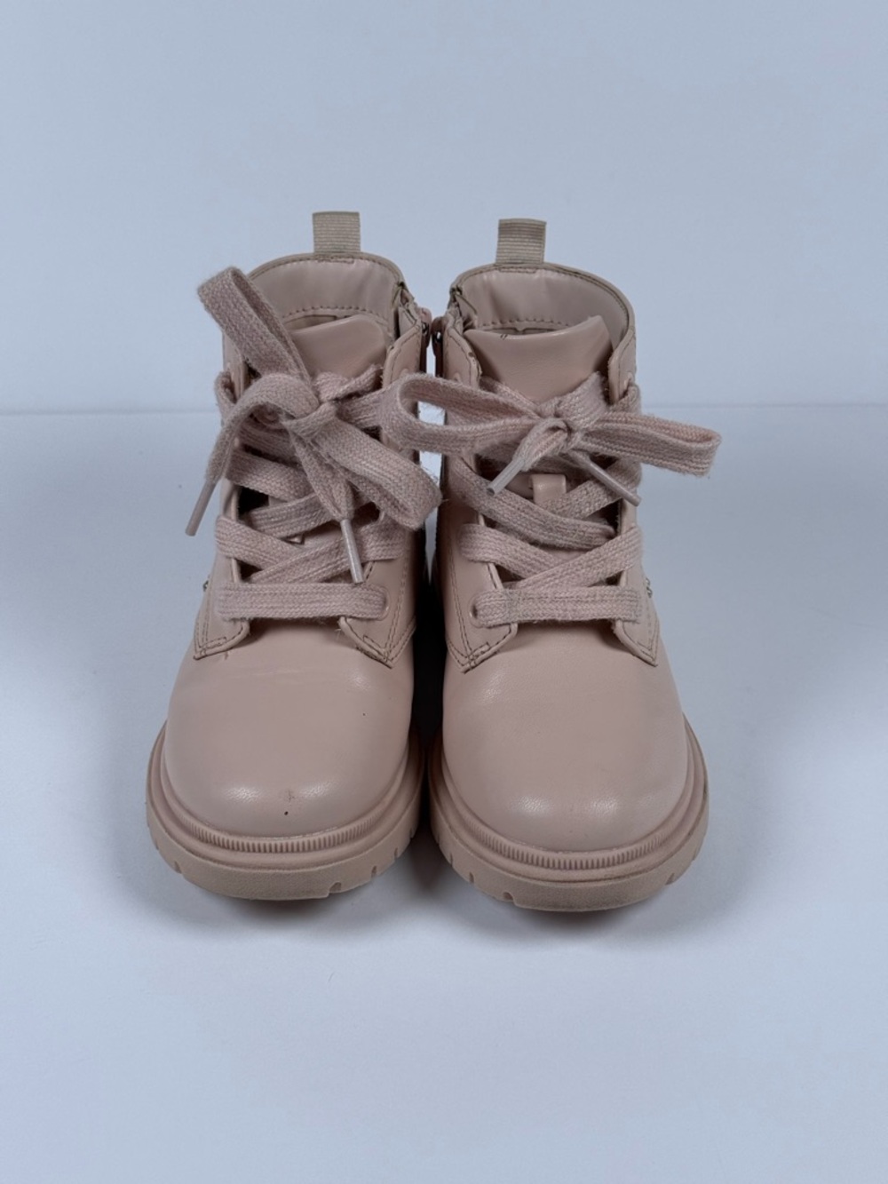 Cat & Jack Pink Combat Boots Toddler Girl Size 10 Lace Up Side Zip Studded Boots